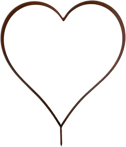Rust Decoration Stake Metal Heart Shape Garden Decoration Rust Stake Natural Plant Outdoor Yard