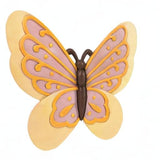NAT & Jules Animal Character Shaped Dimensional Indoor Outdoor 11 inch Cast Resin Decorative Garden Stepping Stone, Patio, Walkway Sculpture Yard Art, Yellow Butterfly