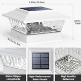 Solar Post Cap Lights - 6 Pack, White, 4 Modes