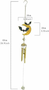 Halloween Themed Wind Chime Iron Made Chost Decoration Creative Designed Bat Decoration Halloween Holiday Festival Hanging Decor-Bat
