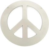 Peace and Heart Staked Signs or Wall Art Rustic or Powder Coated Finishes (Small Peace Hanger 9", Cream)