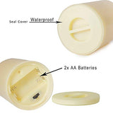Waterproof LED Flameless Candles - 3x4" Remote Timer 2-Pack
