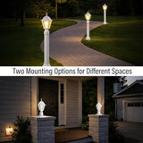Outdoor Post Light 2-Pack - Waterproof Pillar Lantern