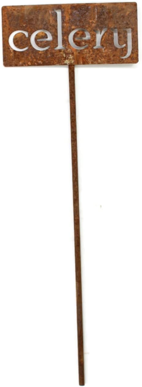 Classic Metal Garden Markers 19 Inches Tall (celery, Naturally Rusted)