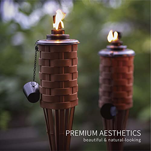 ONETHATCH Citronella Torches - Brown Bamboo 60" 4-Pack
