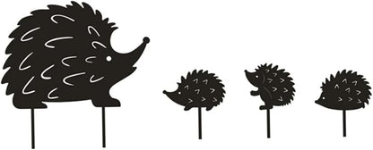 Hedgehog Wrought Iron Garden Stake Standing Metal Backyard Statue Animal Hollow Yard Ornament, Metal Hollow Yard Ornament, Wrought Iron Decoration, Animal Stake Yard Arts Crafts