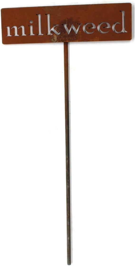 Classic Metal Garden Markers 19 Inches Tall (milkweed, Naturally Rusted)