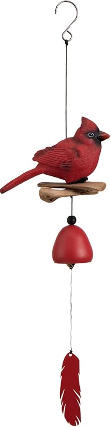 Cardinal Bird Wind Chime, Cardinal Gifts for Glory Mother’s Love Gift, Bird Bell Chimes for Garden Backyard Church Hanging Decor, Red
