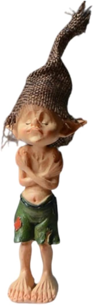 Elf Figurine Poor Pixie Statue – for Home Garden Patio Lawn Decor, Outdoor Elves Fairy Garden Bedroom Learning Room Decorations Friend Gift