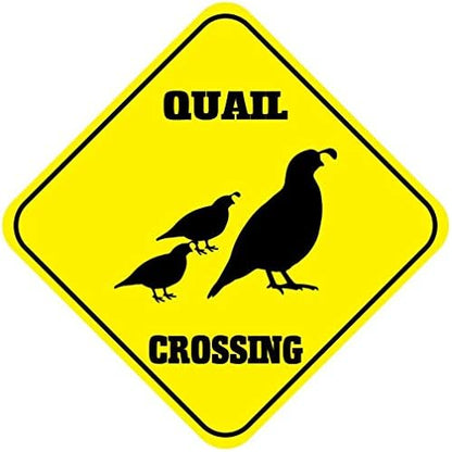 Metal Tin Sign Quail Crossing Sign for Home Office Bar Indoor Outdoor Wall Decor Yard Sign Square Sign 12" x 12" (2 Pack)