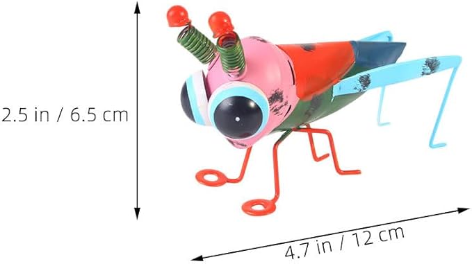 BESTonZON 3pcs Outdoor Locust Decor: Metal Insect Statues for Garden Ornaments - Colorful Iron Art Locust Figurines - Bookshelf and Cabinet Sculptures