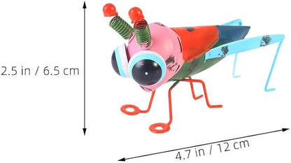 BESTonZON 3pcs Outdoor Locust Decor: Metal Insect Statues for Garden Ornaments - Colorful Iron Art Locust Figurines - Bookshelf and Cabinet Sculptures