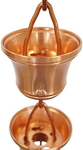 MORIKUNI Made in Japan Authentic Traditional Rain Chain/Downspout/Made of Pure Copper/Available in 4 Styles, 5-16 ft/Optional Decorative Weight Available (Bamboo Large, 8, Feet)
