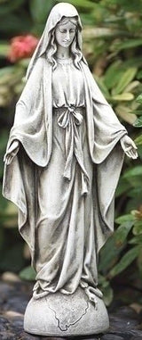 Joseph's Studio by Roman Inc., Our Lady of Grace, Garden Collection, Religious Statue, Holy Family, Memorial, Angel, Patron Saint, Garden Décor (14x5x3)