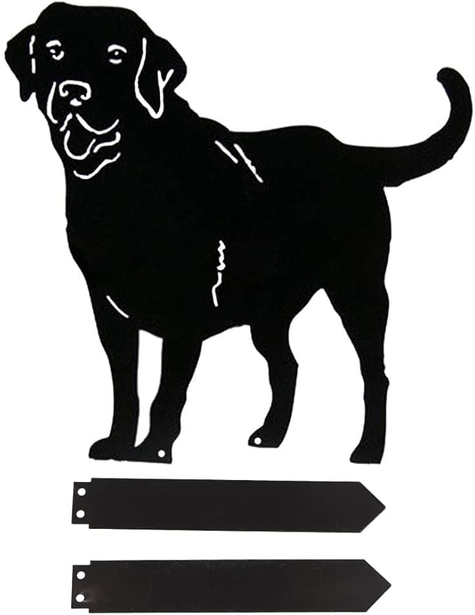 Silhouette Dog Outdoor Decorative Garden Stakes for Yard, Lawn, Patio, Pathway, Stake Garden Metal Dog Garden Stakes, Yard Decor Art Lawn, Outdoor Decor Animal Silhouette Statues