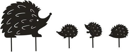 Hedgehog Wrought Iron Garden Stake Standing Metal Backyard Statue Animal Hollow Yard Ornament|Wrought Iron Decoration
