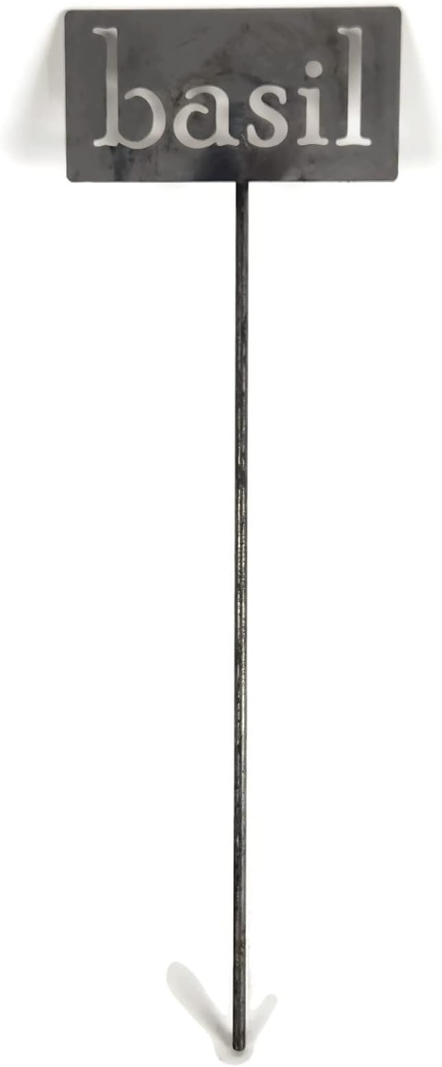 Classic Metal Garden Markers 19 Inches Tall (basil, Raw, Unfinished Steel (will rust with time))