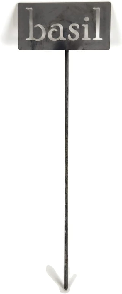 Classic Metal Garden Markers 19 Inches Tall (basil, Raw, Unfinished Steel (will rust with time))