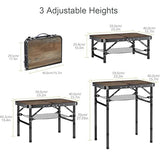 Folding Picnic Table 2ft Portable Camping Table Adjustable Heights
