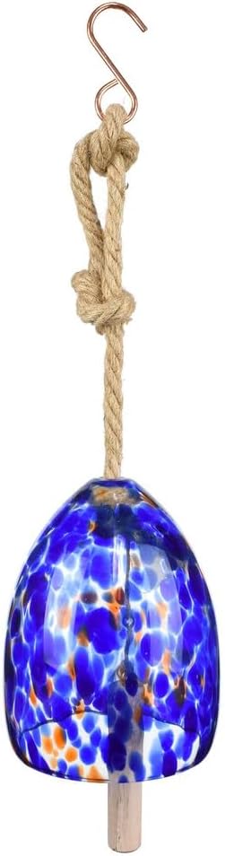 Gift Essentials Blown Glass Bell Wind Chime (Cobalt Blue) 5.5 Inches