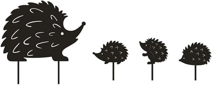 Hedgehog Wrought Iron Garden Stake Standing Metal Backyard Statue Animal Hollow Yard Ornament
