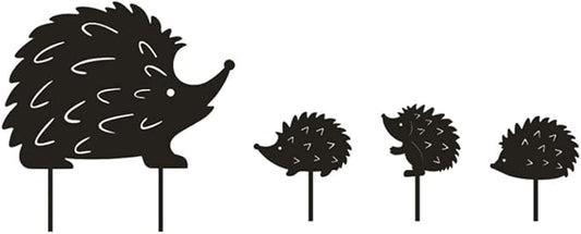 Hedgehog Wrought Iron Garden Stake Standing Metal Backyard Statue Animal Hollow Yard Ornament