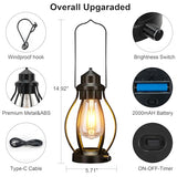 Battery-Powered LED Lanterns - Vintage Style, 2 Pack