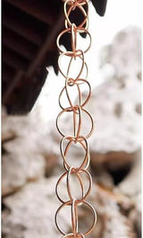 Decorative Rain Chains Waterfall, Copper Rain Gutter Chain Downspout Catcher, 5ft 6ft 7ft 8ft 9ft Decorative Rain Chain for Porch Patio Deck Garden, Outside Divert Water Chains (1.8m/6ft)