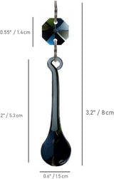 12pcs Raindrop Crystal Chandelier Prisms Parts, 53mm Hanging Crystals Beads for Chandeliers, Home Decoration (Transparent Black)