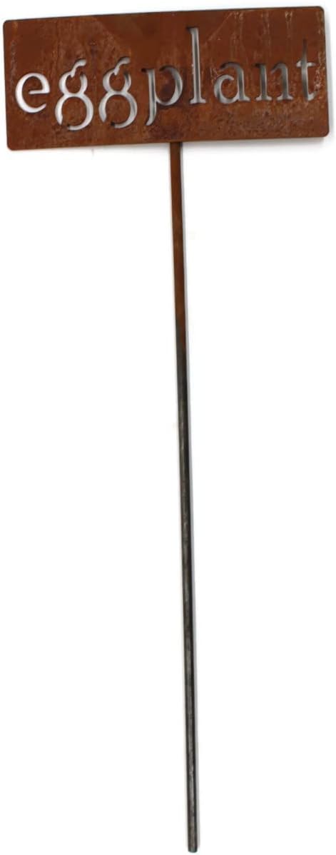 Classic Metal Garden Markers 19 Inches Tall (eggplant, Naturally Rusted)