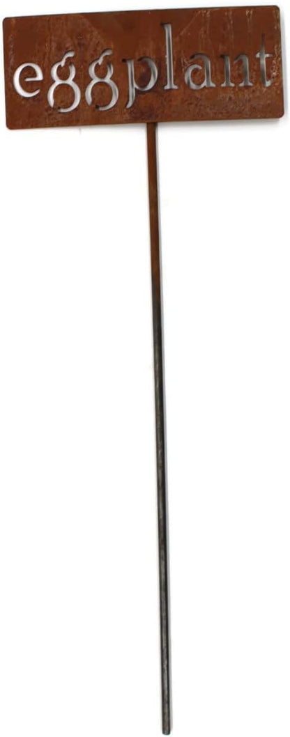 Classic Metal Garden Markers 19 Inches Tall (eggplant, Naturally Rusted)