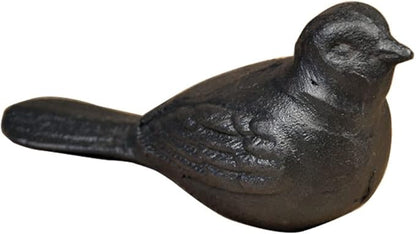 Rustic Cast Iron Bird Statue Farmhouse Chic Cottage Bird Figurine Home Garden Desktop Decor Doorstop Collectible Animal Bird Figurines Gift Retro