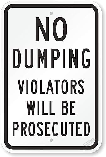 New Warning Plaque Wall Decor No Dumping - Violators Will Be Prosecuted Sign Courtyard Decoration Office Sign Outdoor & Indoor Safety Sign 8 X 12 Inch