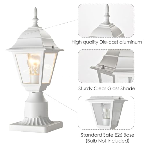 Outdoor Post Light 2-Pack - Waterproof Pillar Lantern
