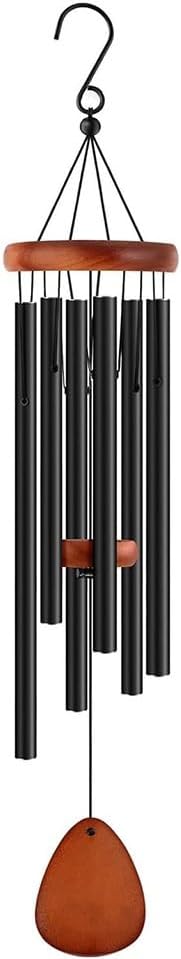 26 Inch Black Wind Chimes for Outside, Soft Tone Metal Wind Chimes for Garden Decor, Small to Medium Outdoor Chimes for Patio, Balcony, Housewarming Gift