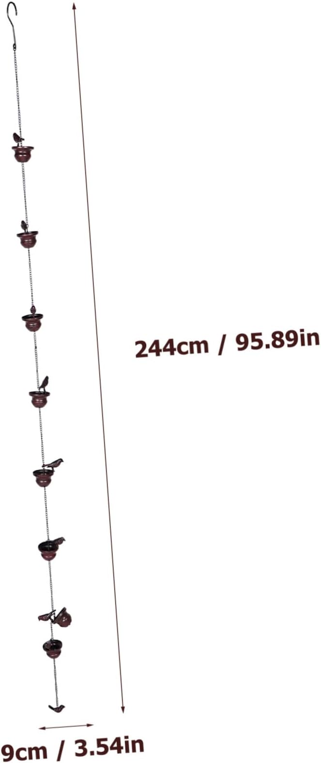 Decorative Metal Rain Chain for Gutters Drainage Elegant Cups Outdoor Garden Decor Resistant Design for Rainwater Diverter