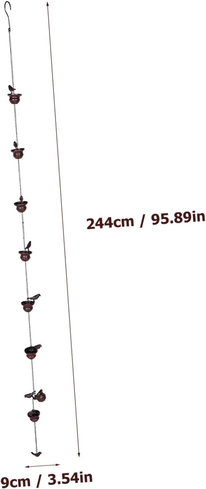 Decorative Metal Rain Chain for Gutters Drainage Elegant Cups Outdoor Garden Decor Resistant Design for Rainwater Diverter