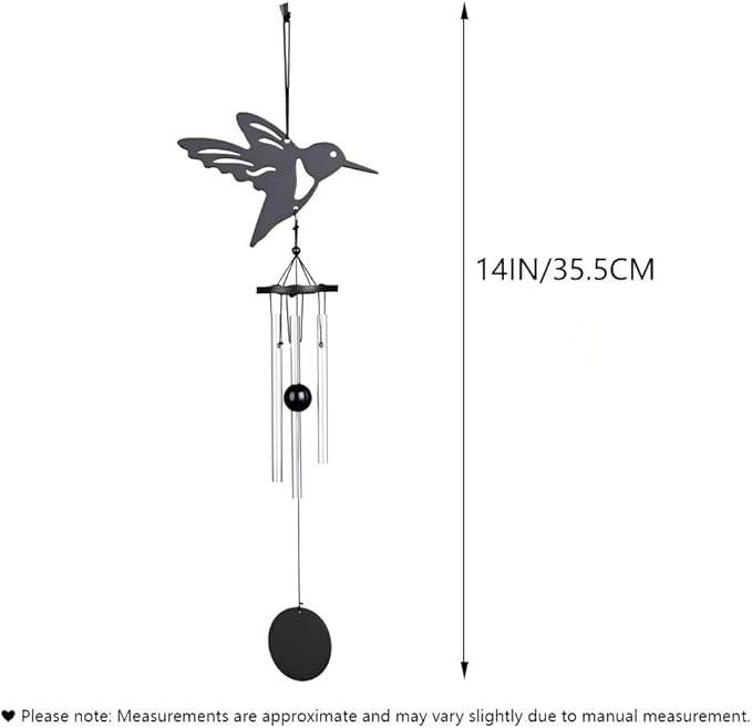 Humming Bird Wind Chime - Garden Wind Chime for Home, Outdoor Waterproof Windchime with Melodic Tones for Patio, Yard Decor, and as a Unique Housewarming Gift
