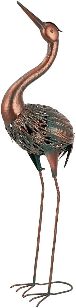 VEWOGARDEN Heron Outdoor Statues Metal Crane Garden Sculptures & Statues for Yard Lawn Patio Pool Outside Decorations, Antique Bronze