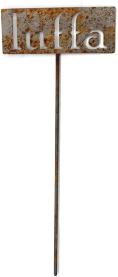 Classic Metal Garden Markers 19 Inches Tall (luffa, Naturally Rusted)