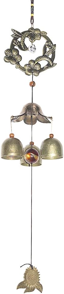 Hooshing Wreath Wind Chimes Metal Garden Bells Hummingbird WindChimes for Lucky Outdoor Garden Patio Hanging Decor Gift for Mother