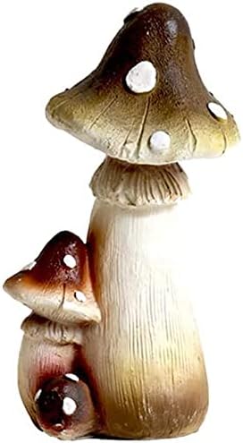Garden Statue Animal Sculpture Outdoor Decor Gift Resin Mushroom Garden Statues, Outdoor Decor Figurines Patio Yard Lawn Ornaments Fairy Garden Collectibles Front Porch Sculptures(A,11x9x20cm)