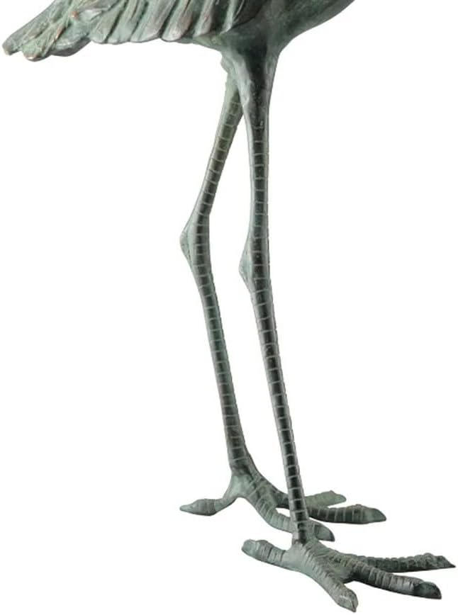 SPI Home 50606 Garden Single Crane Eating Fish Sculpture