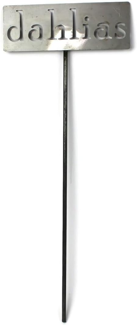 Classic Metal Garden Markers 19 Inches Tall (dahlias, Raw, Unfinished Steel (will rust with time))