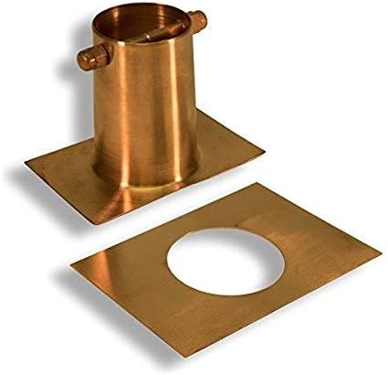 Nutshell Stores Florence Cup Copper Rain Chain with Installation Kit (15 Foot)