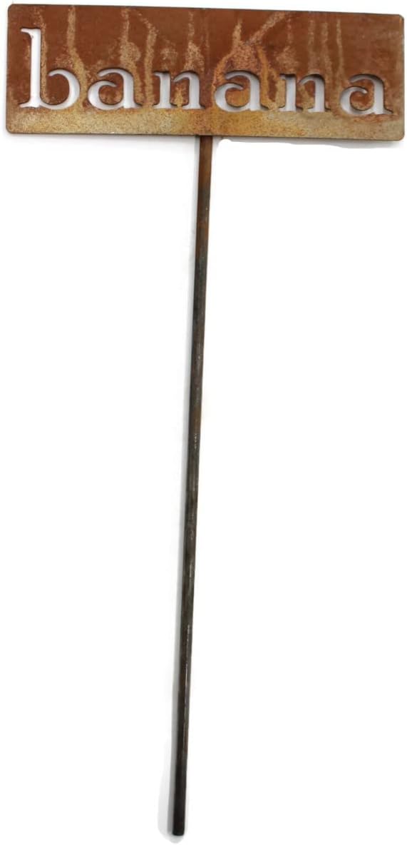 Classic Metal Garden Markers 19 Inches Tall (banana, Naturally Rusted)