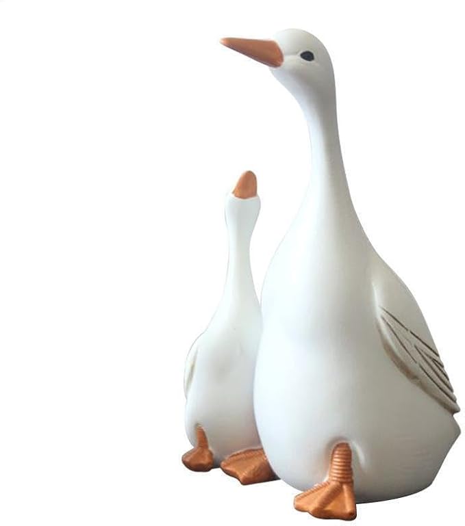 ZEshops Lifelike Mother Duck and Ducklings Resin Statue for Patio Yard Decoration - Durable and Hand-Drawn Sculpture (Small Size (10cm x 6cm))