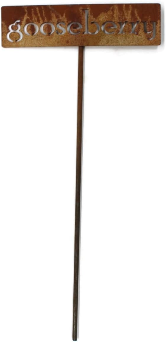 Classic Metal Garden Markers 19 Inches Tall (gooseberry, Naturally Rusted)