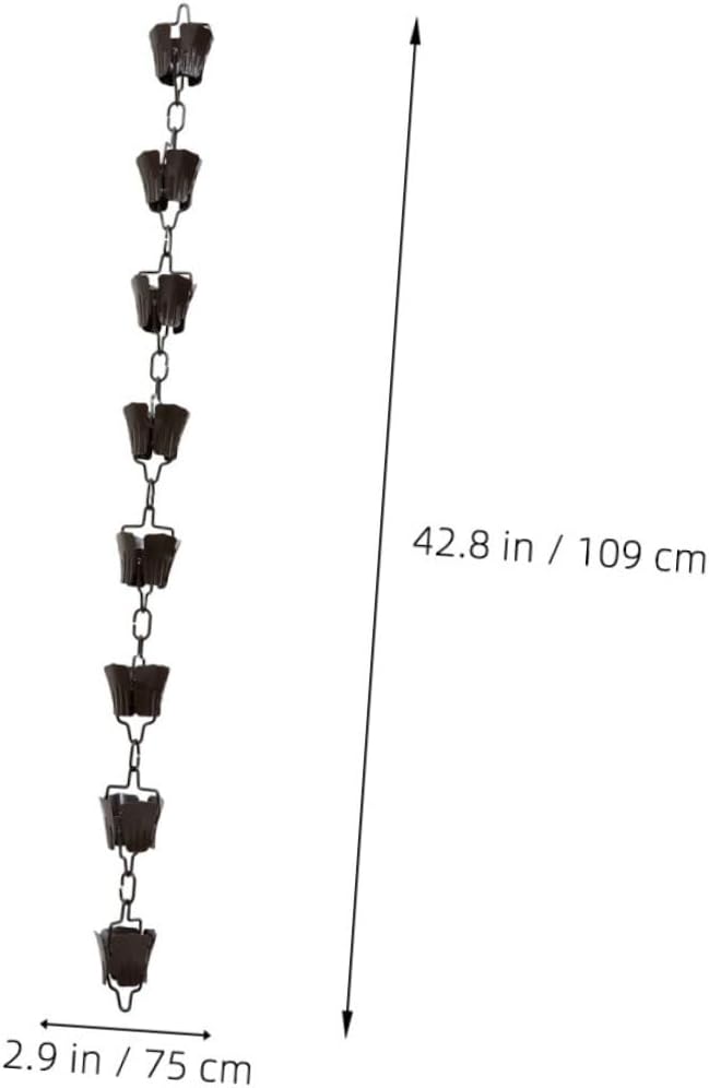 Abaodam 1M Chain for Gutter Decorative Copper Downspout Rain Chain with Unique Flower Design Durable Art Rain Chain for Efficient Rainwater Collection