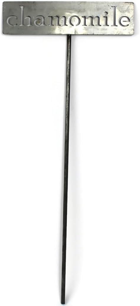 Classic Metal Garden Markers 19 Inches Tall (chamomile, Raw, Unfinished Steel (will rust with time))